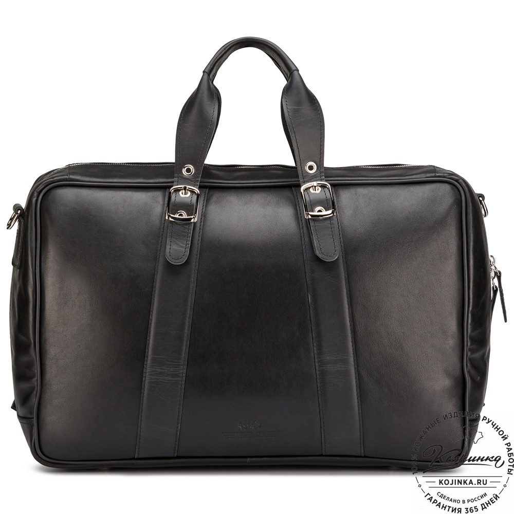 Кожаная дорожная сумка "Бристоль" (чёрная)