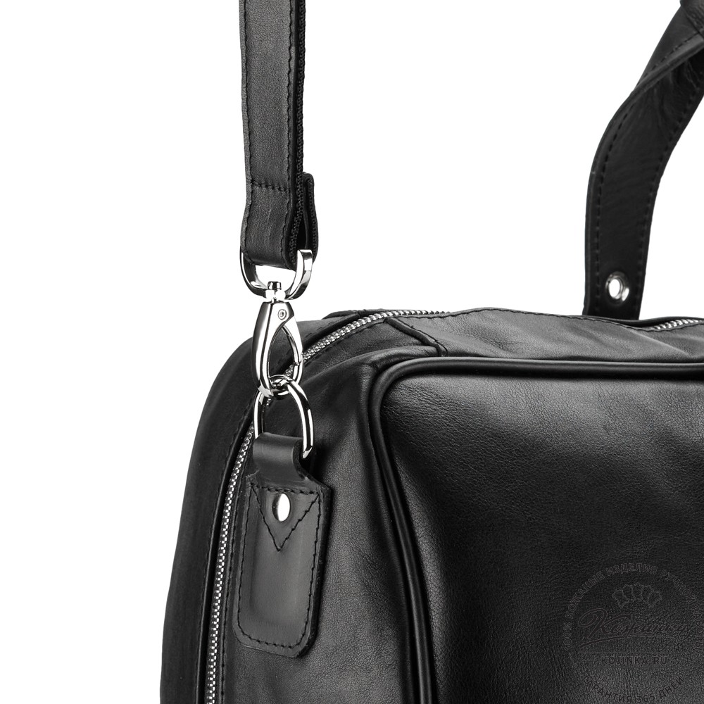 Кожаная дорожная сумка "Бристоль" (чёрная)