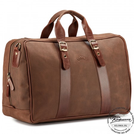 Кожаная дорожная сумка "Бристоль" (коричневая крейзи фактура)