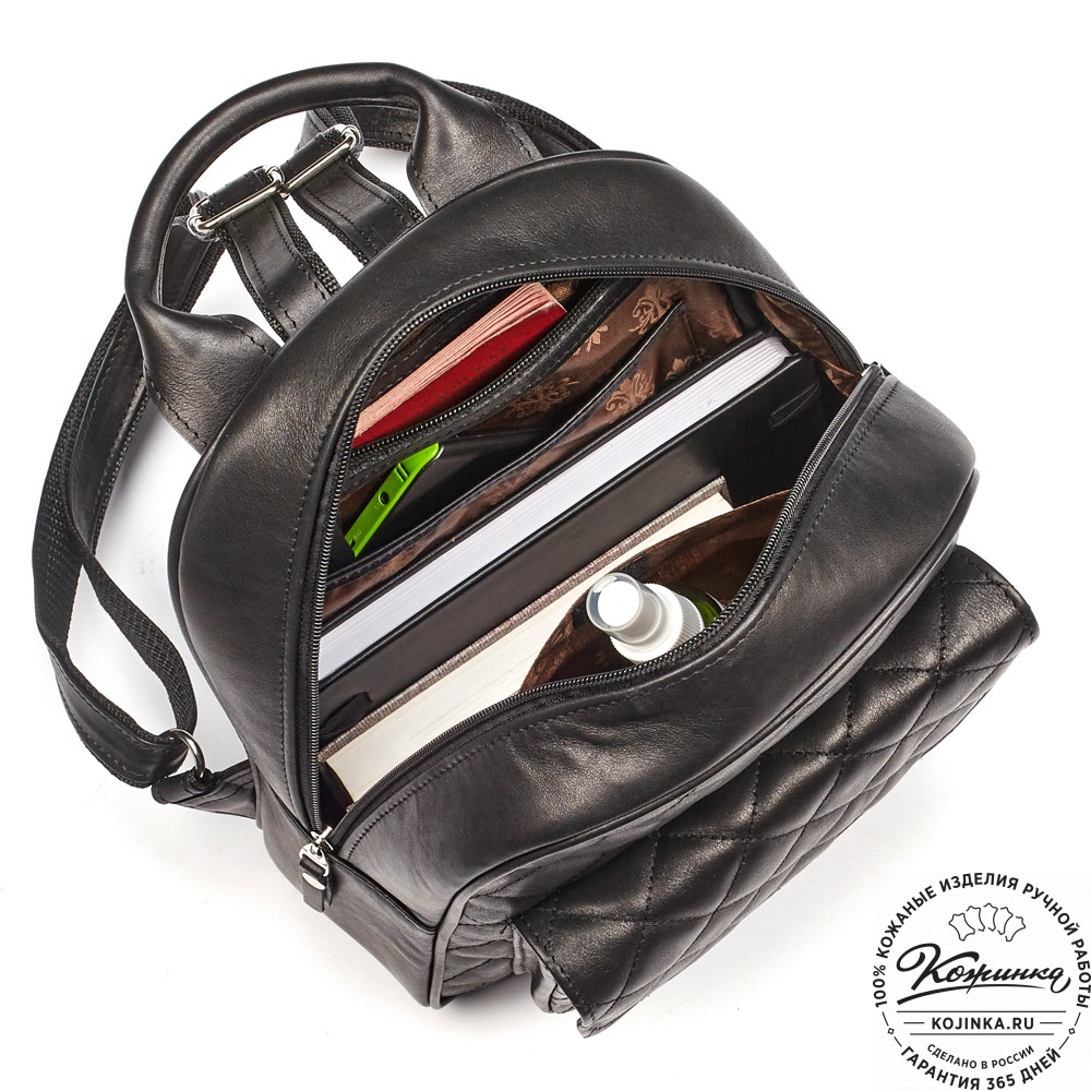 Женский кожаный рюкзак "Гермиона" (чёрный)