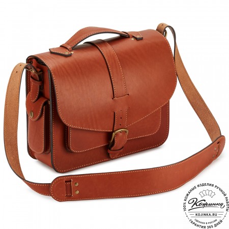 Кожаная  сумка "Леонардо" (рыжая)