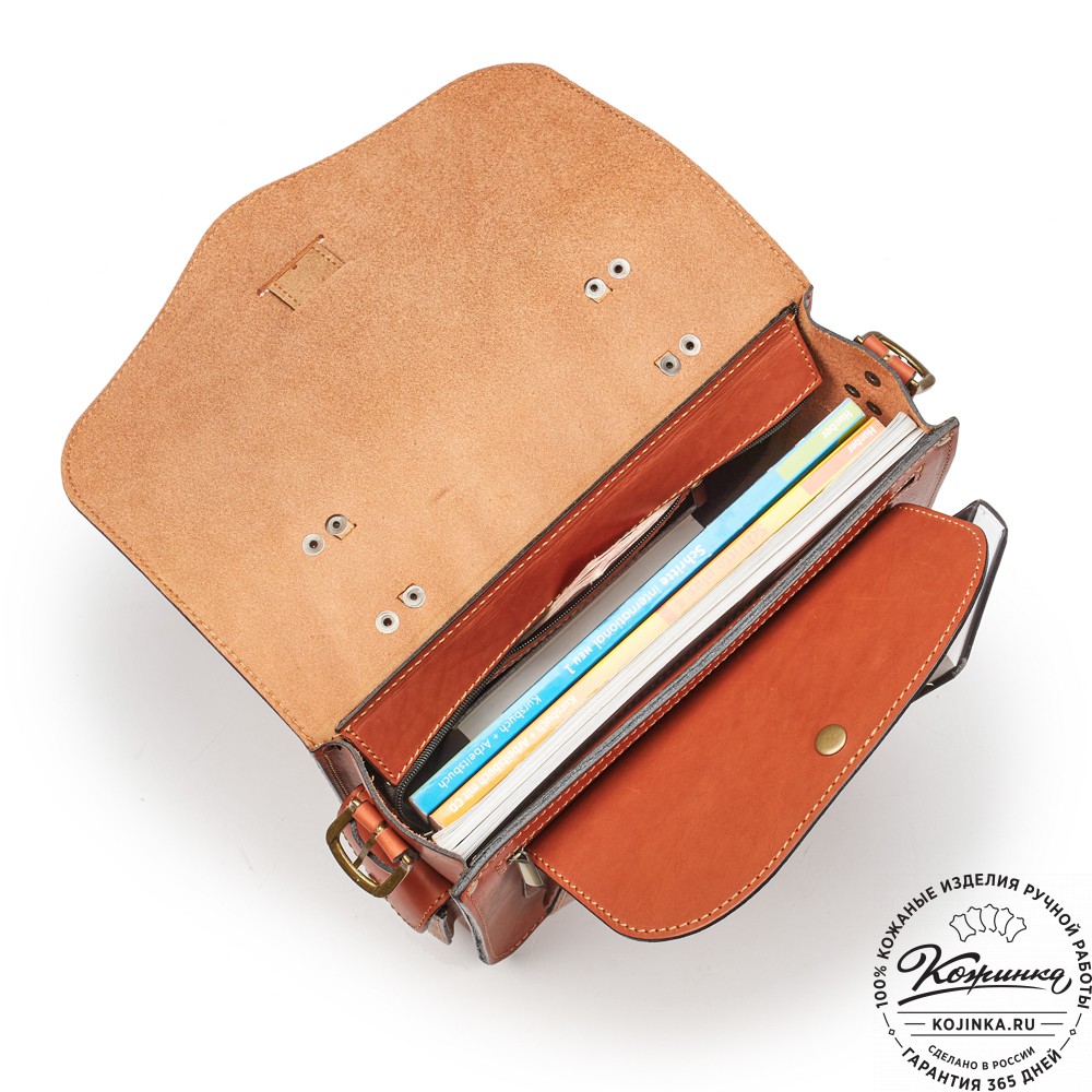 Кожаная  сумка "Леонардо" (рыжая)