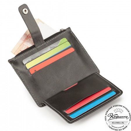 Кожаная визитница "Пекин" (чёрная)