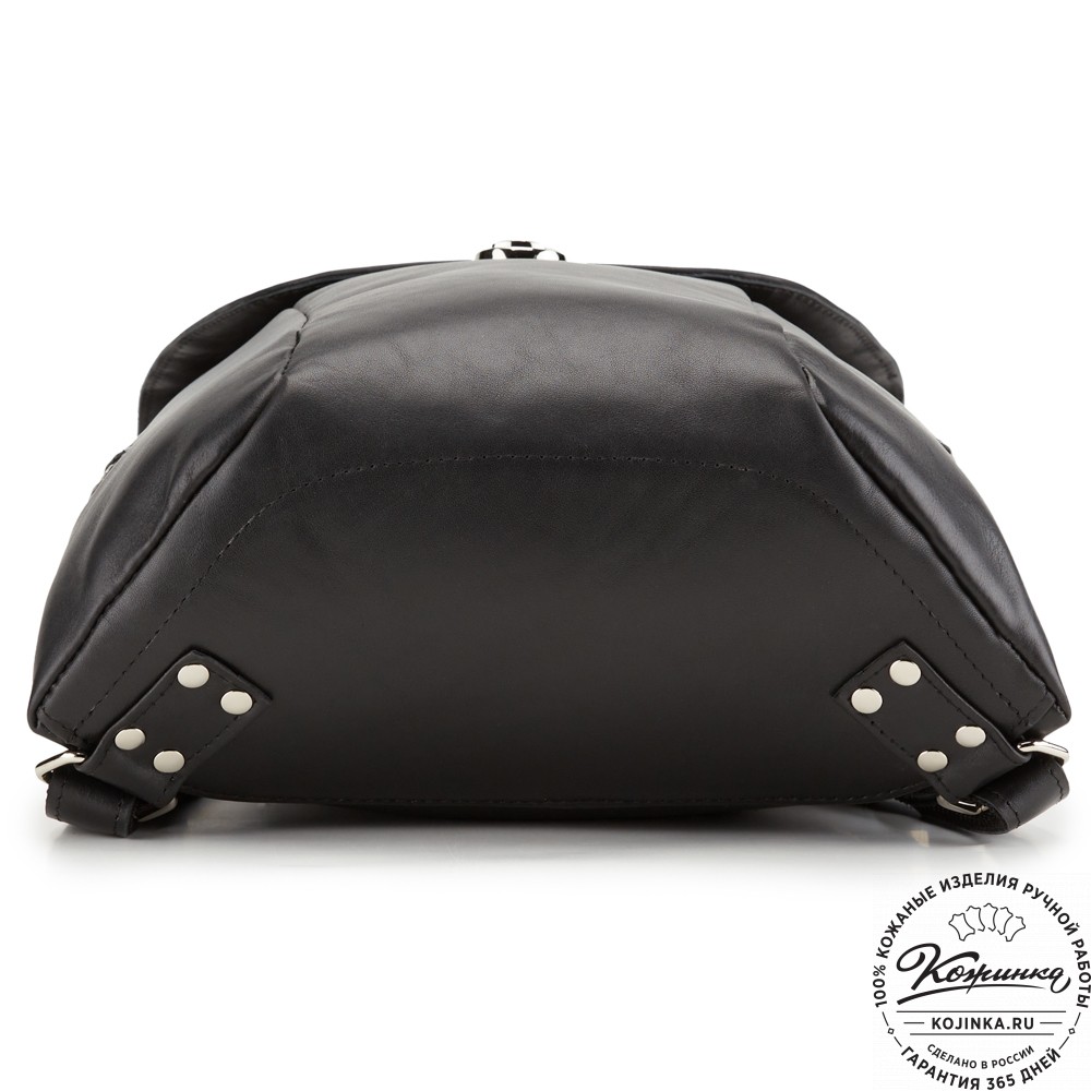 Кожаный рюкзак "Беатрис" (черная гладкая кожа)