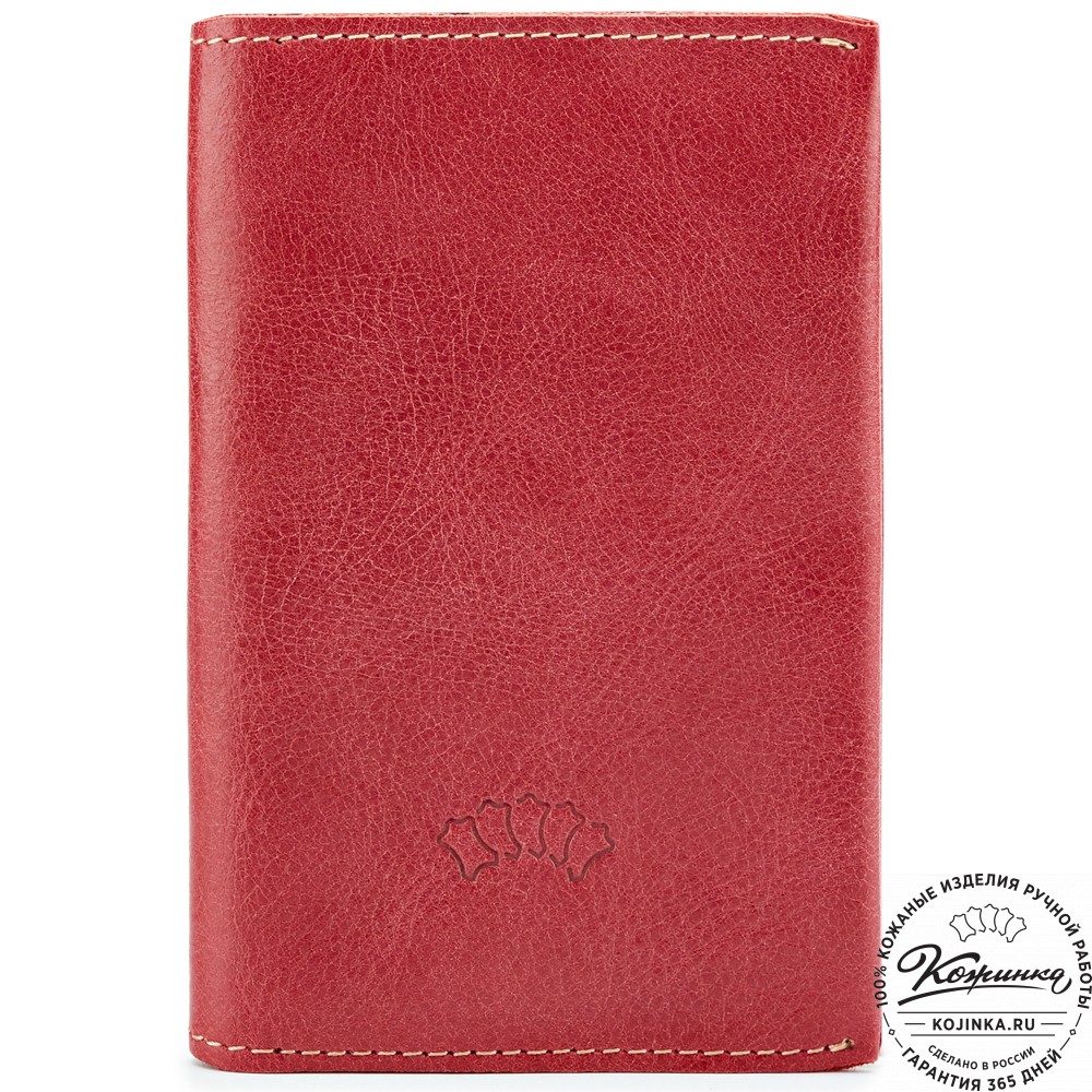 Кожаная обложка на паспорт "Ванкувер" (красная)
