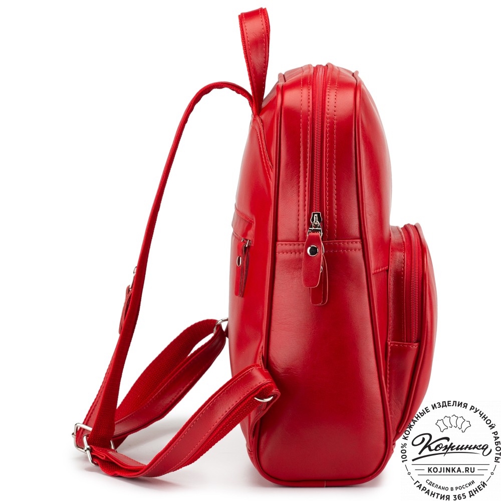 Кожаный рюкзак "Пандора" (красная гладкая кожа)