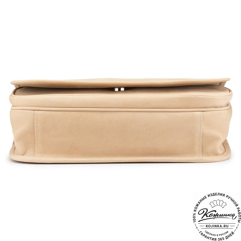 Кожаная сумка "Риана" (бежевый крейзи)