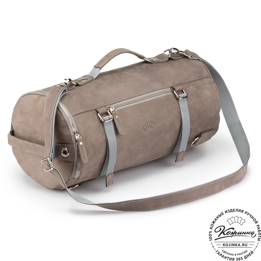 Кожаная сумка-трансформер "Скаут" (cерый крейзи)