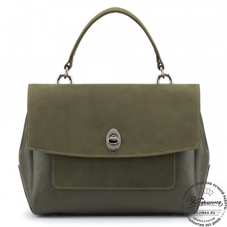 Женская кожаная сумка "Эстель" (хаки)