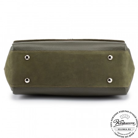 Женская кожаная сумка "Эстель" (хаки)