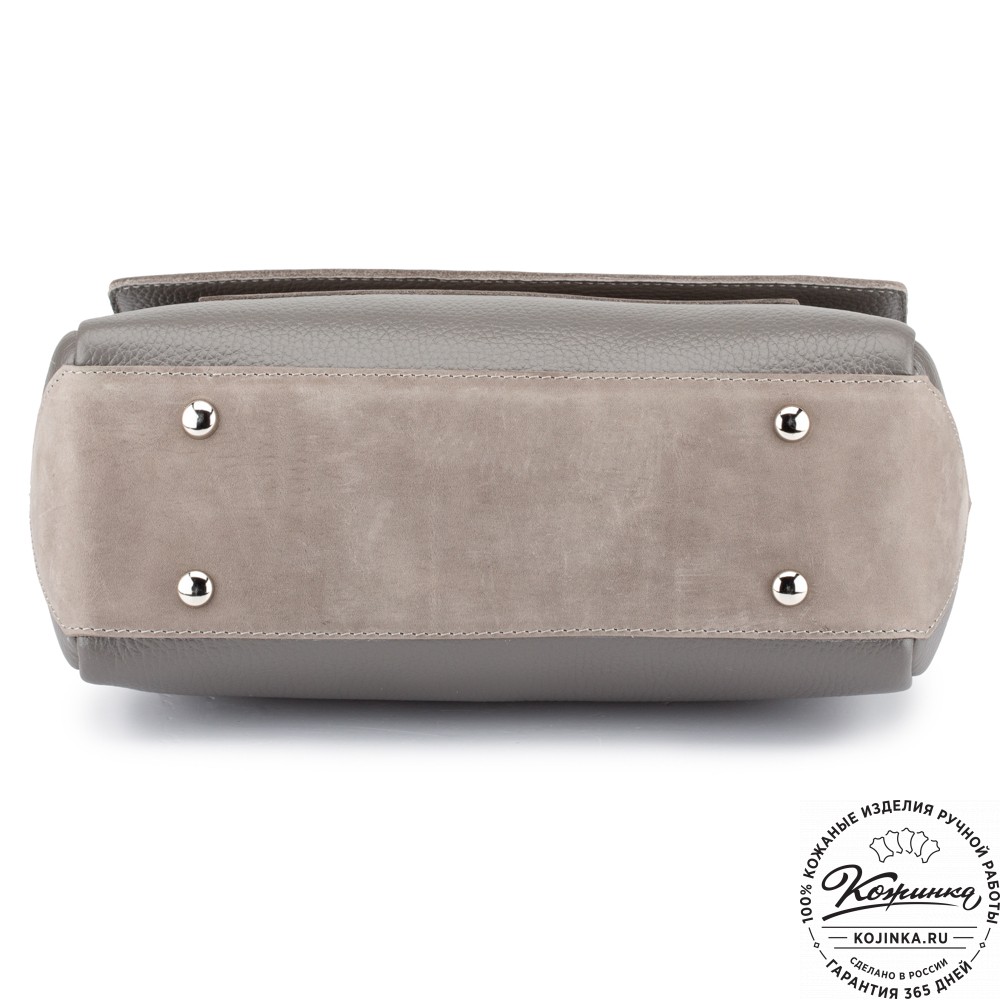 Женская кожаная сумка "Эстель" (серая)