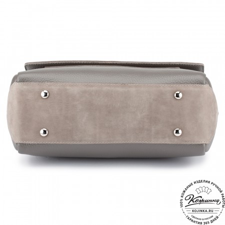 Женская кожаная сумка "Эстель" (серая)