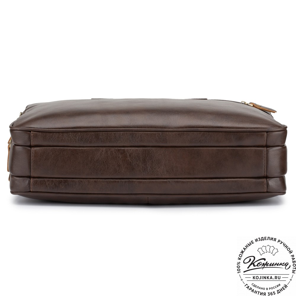 Кожаная деловая сумка "Густав" (коричневая гладкая кожа)