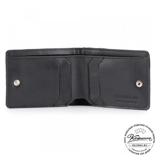 Кожаное портмоне Рим (черное). фото 1