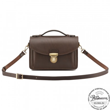 Кожаная барсетка "БС-Б1" (тёмно-коричневая)