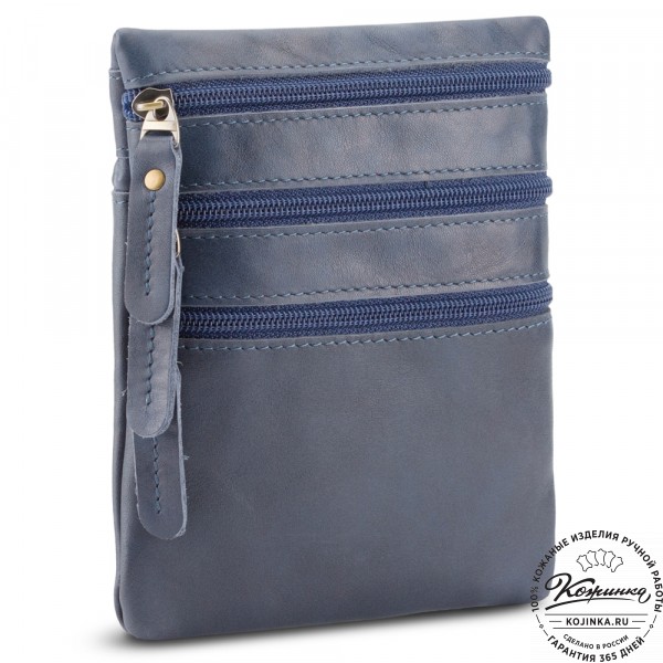 Кожаная сумка "Аллен макси" (джинс). фото 1