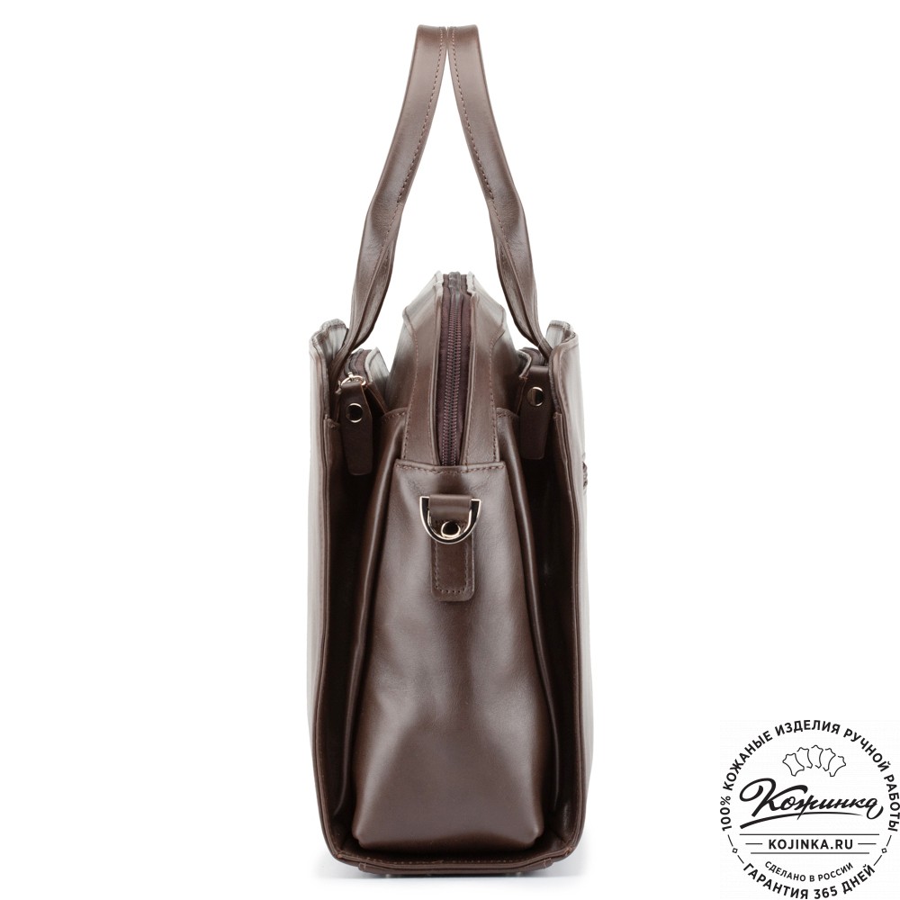 Женская кожаная сумка "Батерфляй" (коричневая гладкая кожа)