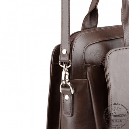 Женская кожаная сумка "Батерфляй" (коричневая гладкая кожа)