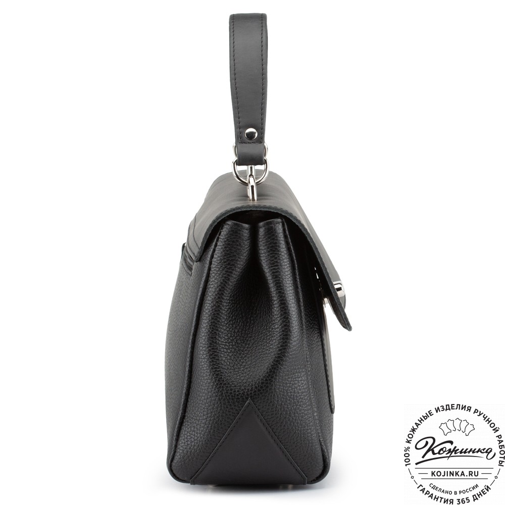 Женская кожаная сумка "Эстель" (чёрная)