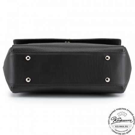 Женская кожаная сумка "Эстель" (чёрная)