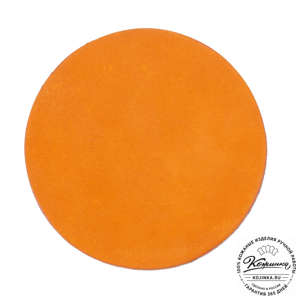 Кожаная подставка для стакана Костер - круг (рыжая)