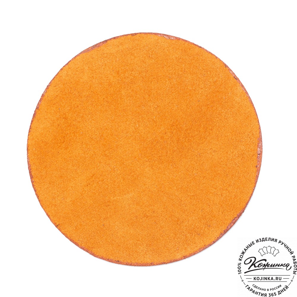 Кожаная подставка для стакана Костер - круг (рыжая)