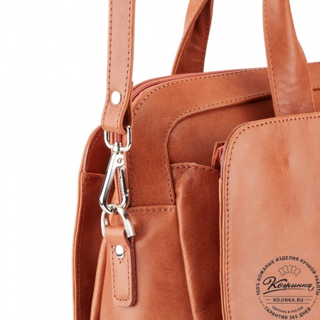 Женская кожаная сумка "Батерфляй" (рыжая)