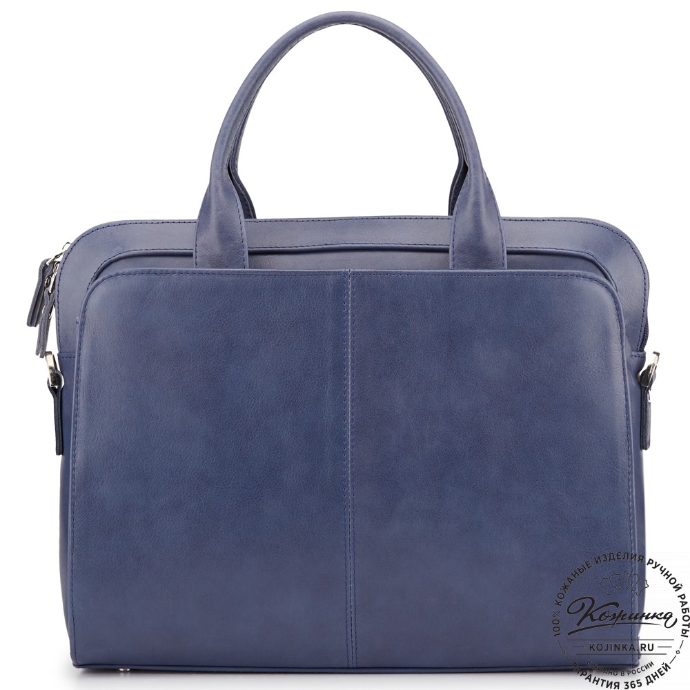 Женская кожаная сумка "Батерфляй" (синяя гладкая кожа)