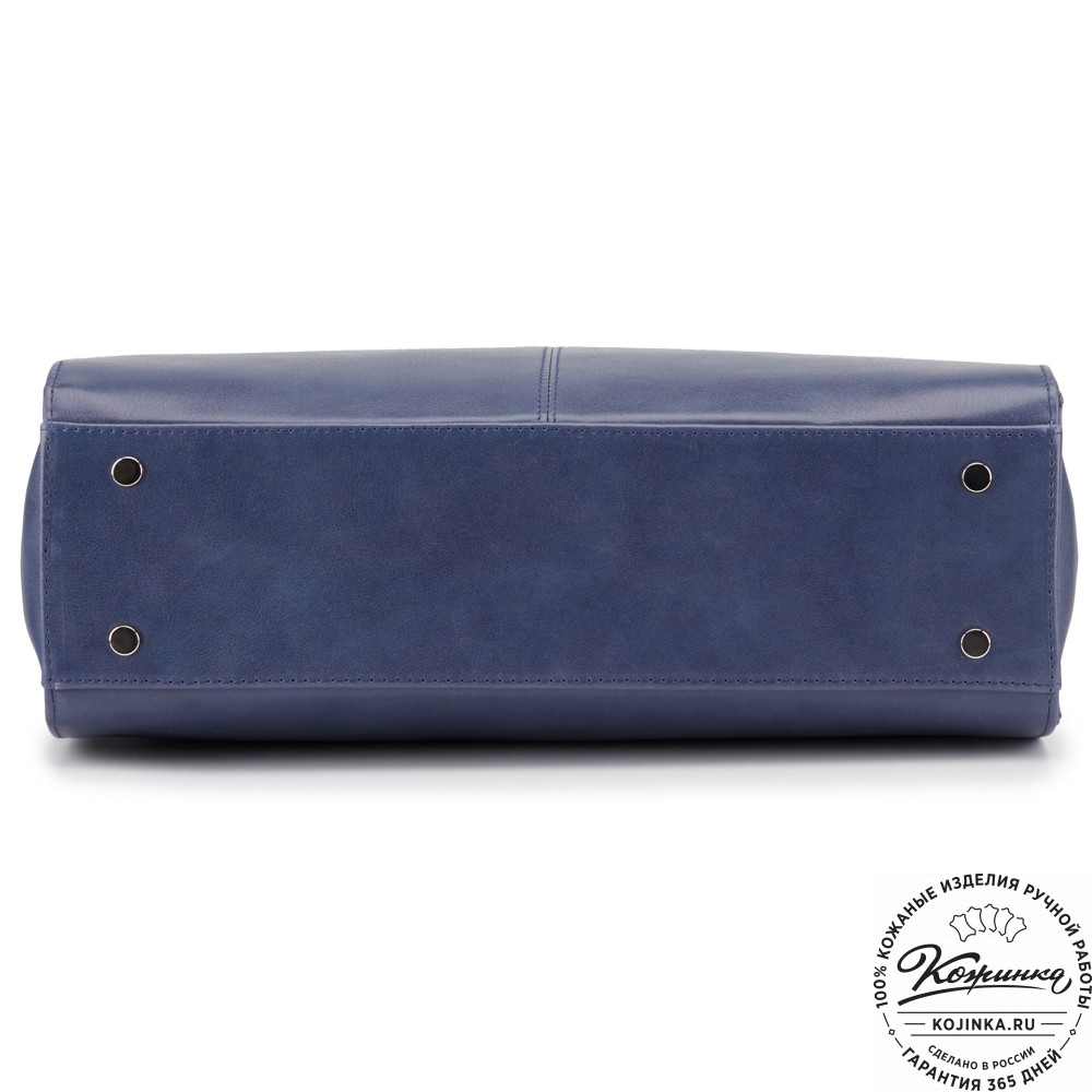 Женская кожаная сумка "Батерфляй" (синяя гладкая кожа)