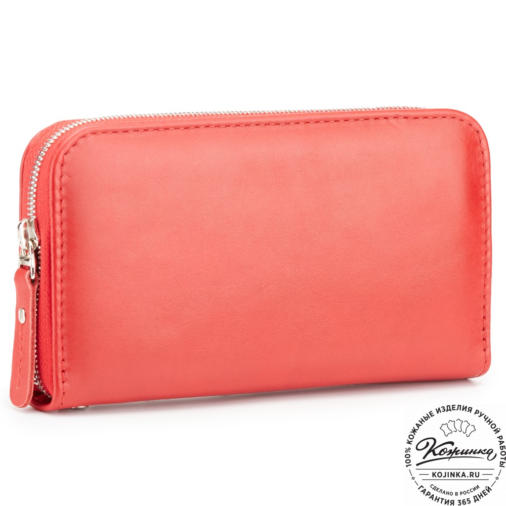 Кожаный клатч "Картер" (красная гладкая кожа) 