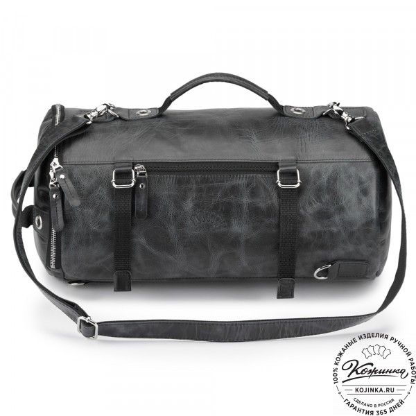 Кожаная сумка-трансформер "Скаут" (черный антик). фото 1