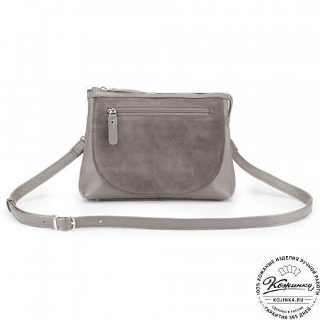 Женская кожаная сумка "Валери" (серая)