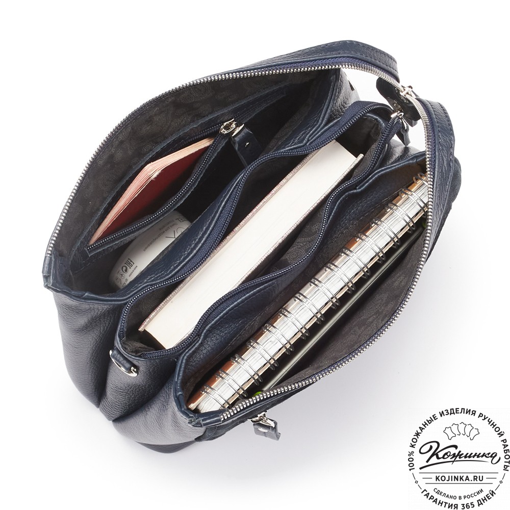 Женская кожаная сумка "Валери" (синяя)