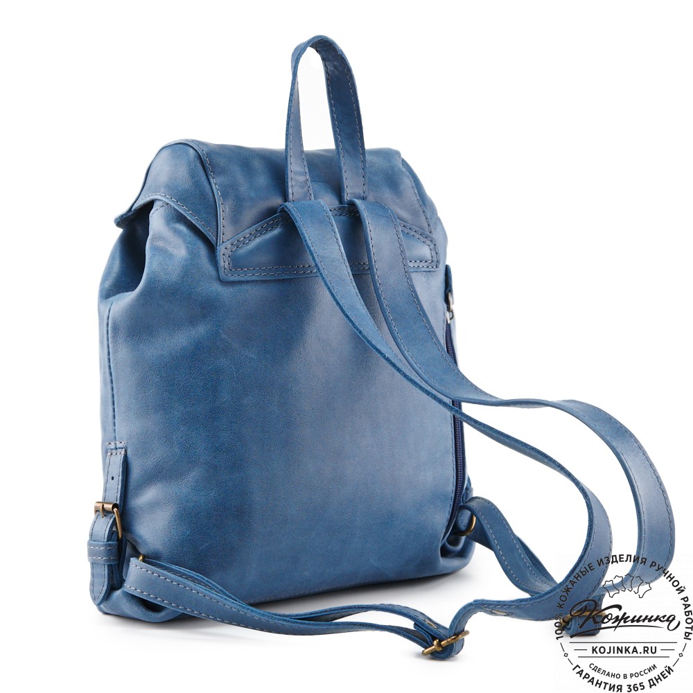 Женский кожаный рюкзак "Паулина" (синий)