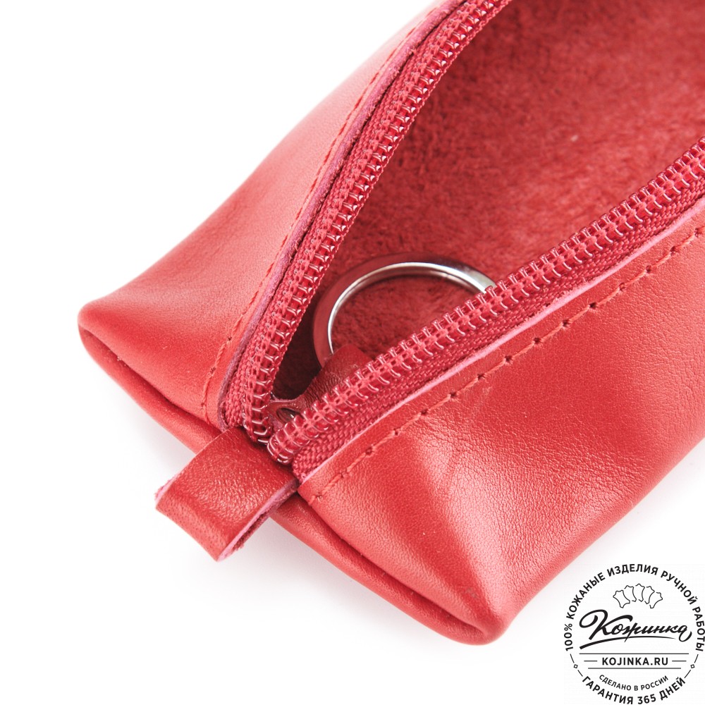 Кожаная ключница "Соло" (красная гладкая кожа)