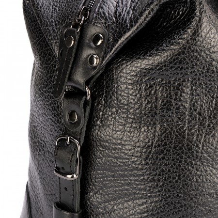 Кожаная дорожная сумка "Сити" (глянец чёрная)