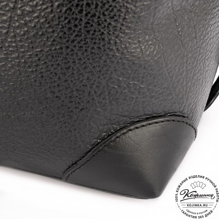 Кожаная дорожная сумка "Сити" (глянец чёрная)