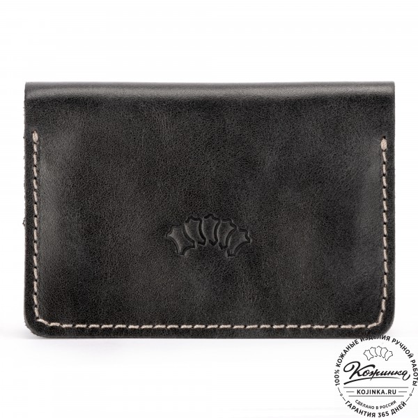 Кожаный картхолдер "Гретта NEW" (чёрный) . фото 1
