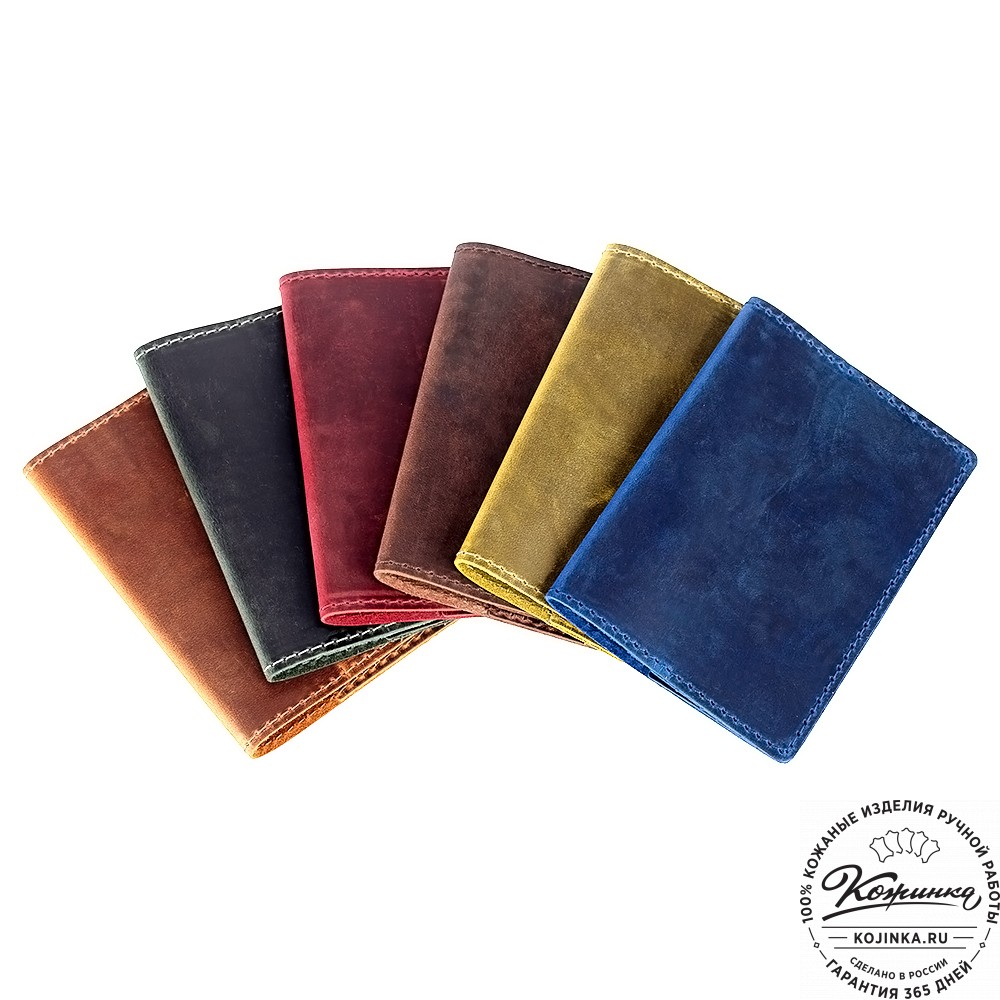 Кожаная обложка на паспорт "Будапешт" (лимон крейзи)