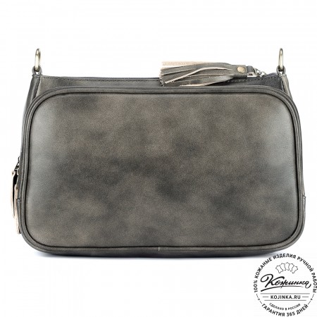Женская кожаная сумка "Эмма" (серая гладкая кожа)