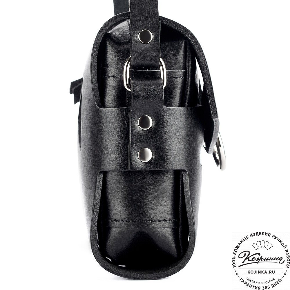 Женская кожаная сумка "Кортни" (чёрная) 