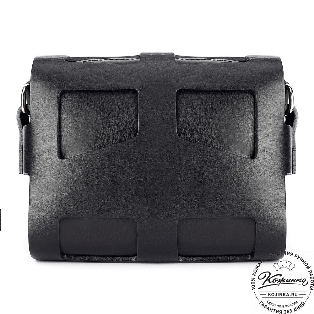 Женская кожаная сумка "Кортни" (чёрная) 