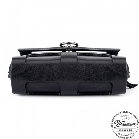 Женская кожаная сумка "Кортни" (чёрная) 