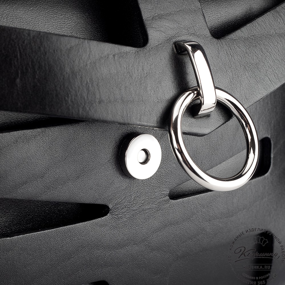 Женская кожаная сумка "Кортни" (чёрная) 