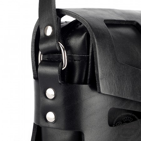 Женская кожаная сумка "Кортни" (чёрная) 