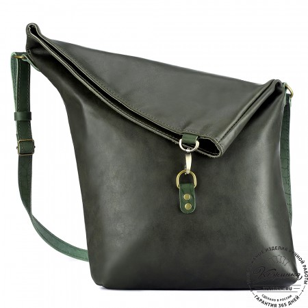 Кожаная сумка "Верона" (хаки гладкая кожа)