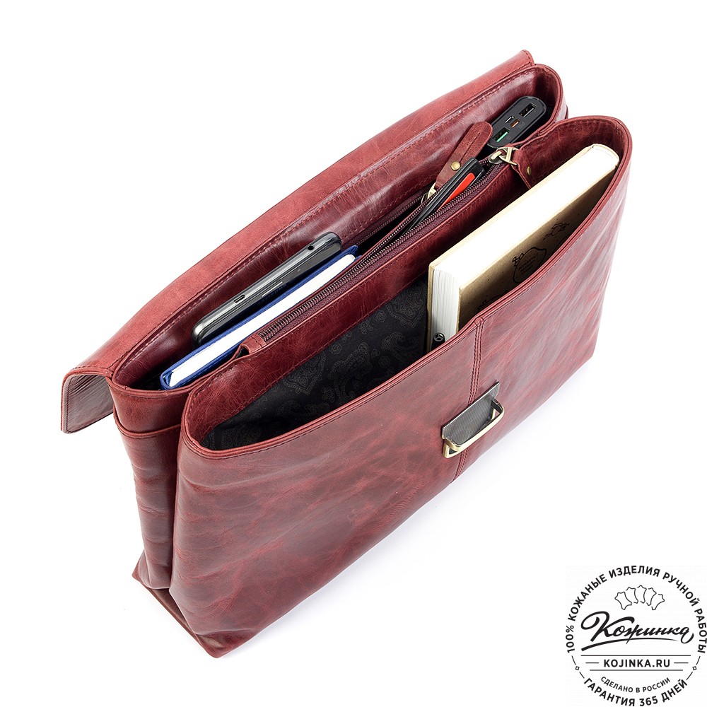 Кожаный портфель "Александрия" (бордо антик)