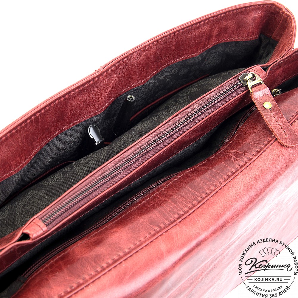 Кожаный портфель "Александрия" (бордо антик)