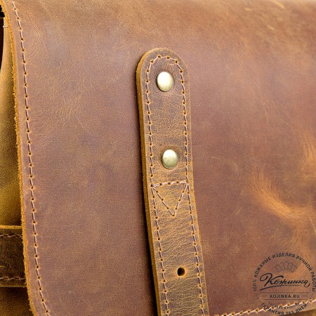 Кожаный рюкзак "Индиго" (рыжий крейзи)