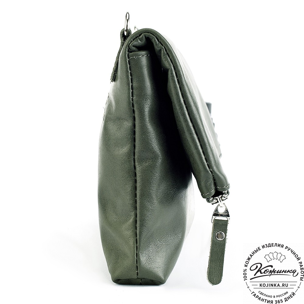 Кожаный клатч "Молли" (хаки)